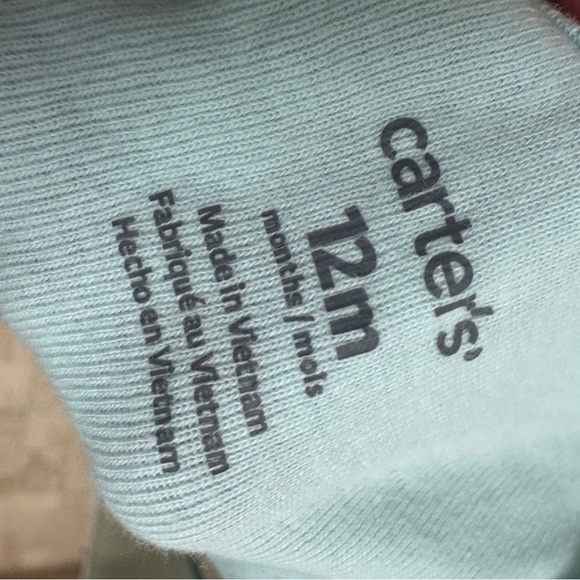 Carter’s 12M Girls Blue & White Mouse with Flower Shirt Sleeve Onesie Bodysuit - Picture 6 of 6